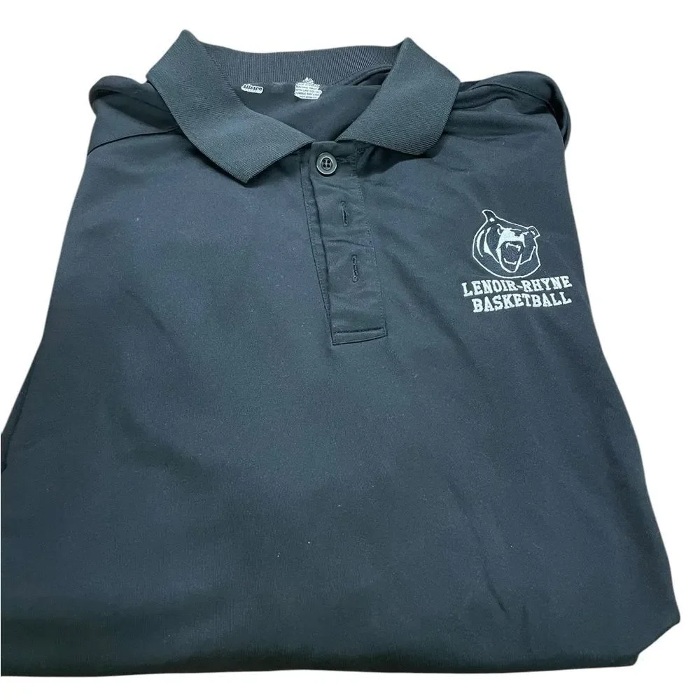 Lenoir Rhyne Men's Black Polo Shirt Basketball great condition size XL